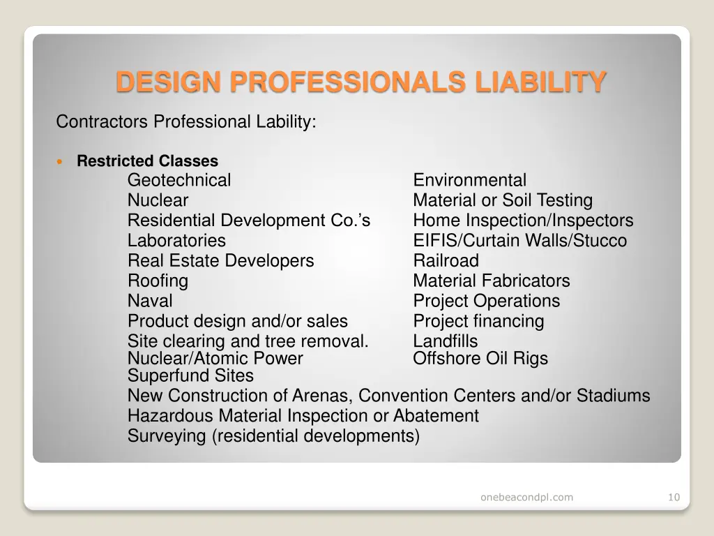 design professionals liability 8