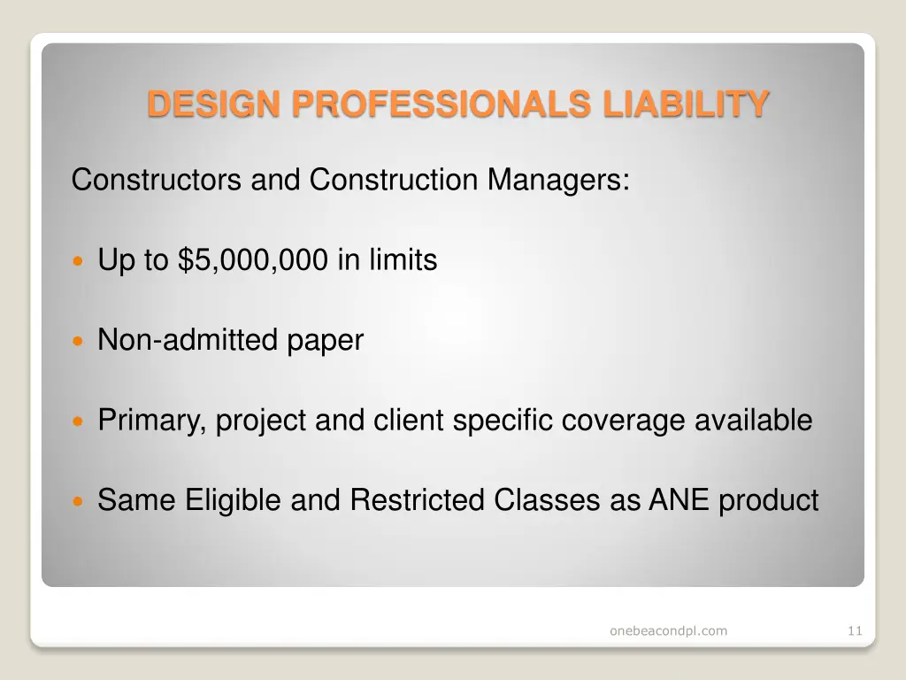 design professionals liability 9