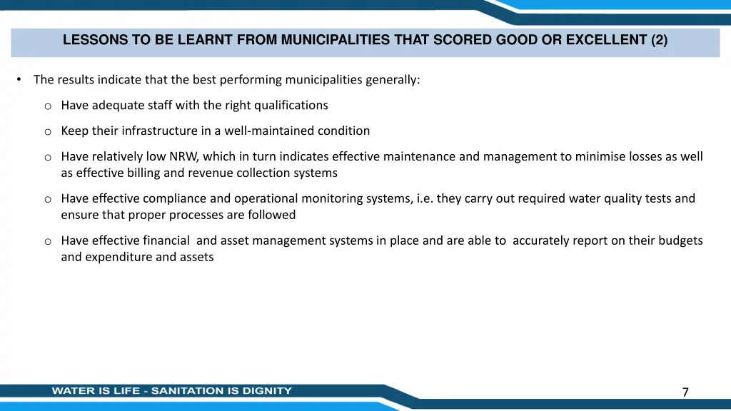 lessons to be learnt from municipalities that