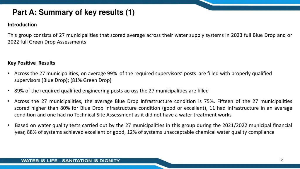 part a summary of key results 1