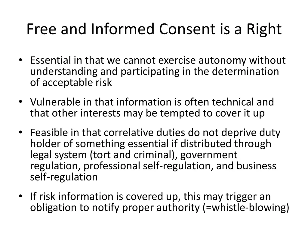 free and informed consent is a right