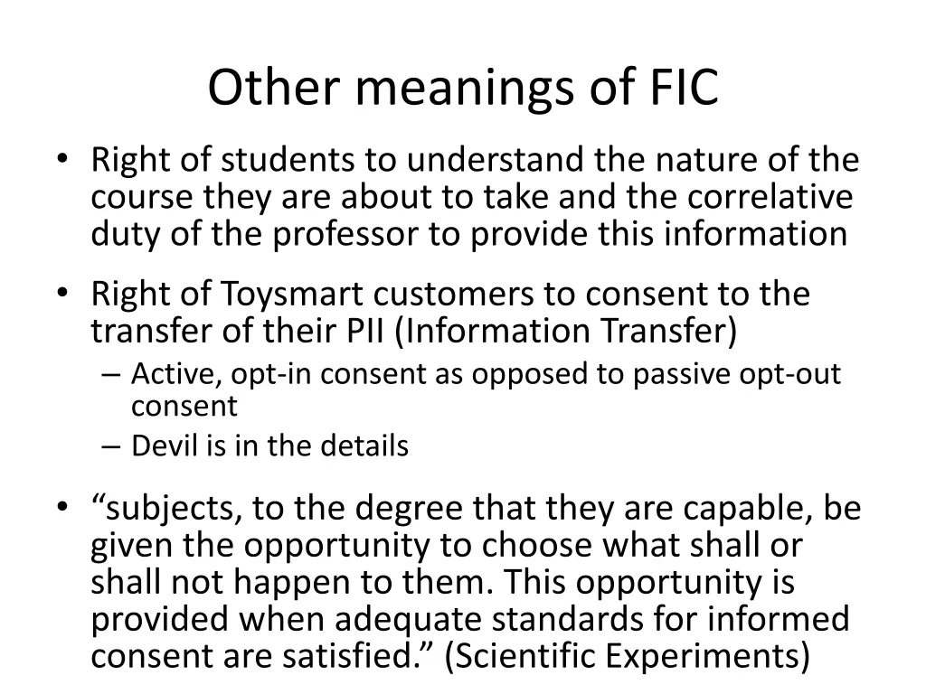 other meanings of fic right of students