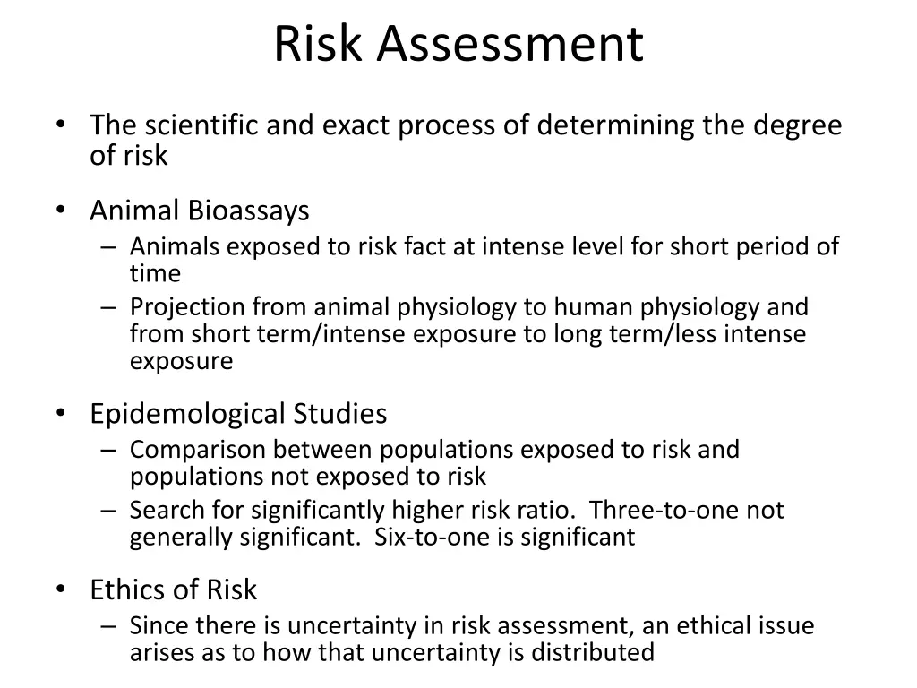 risk assessment