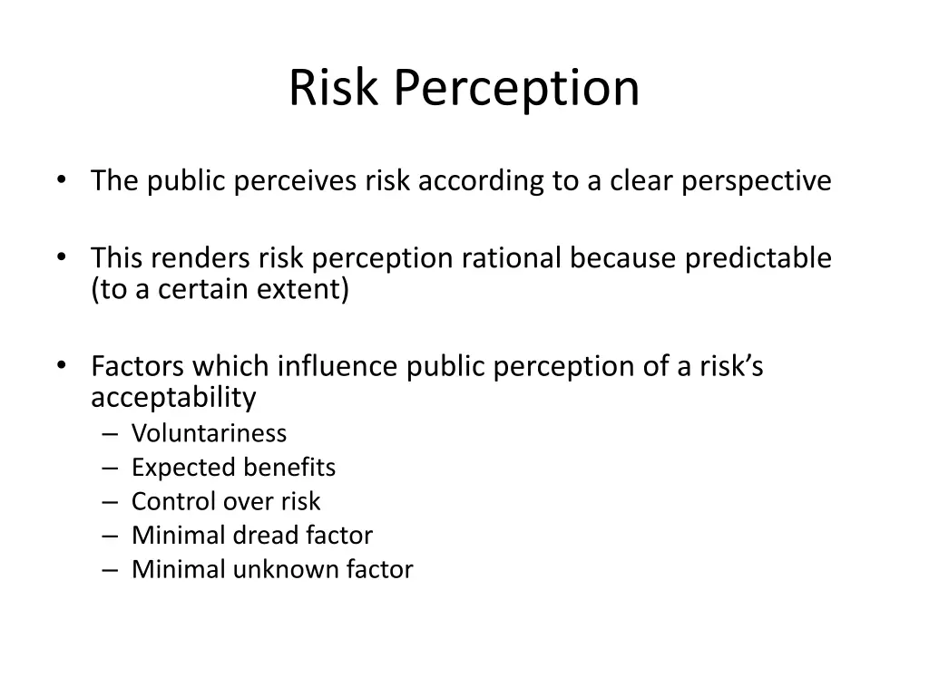 risk perception