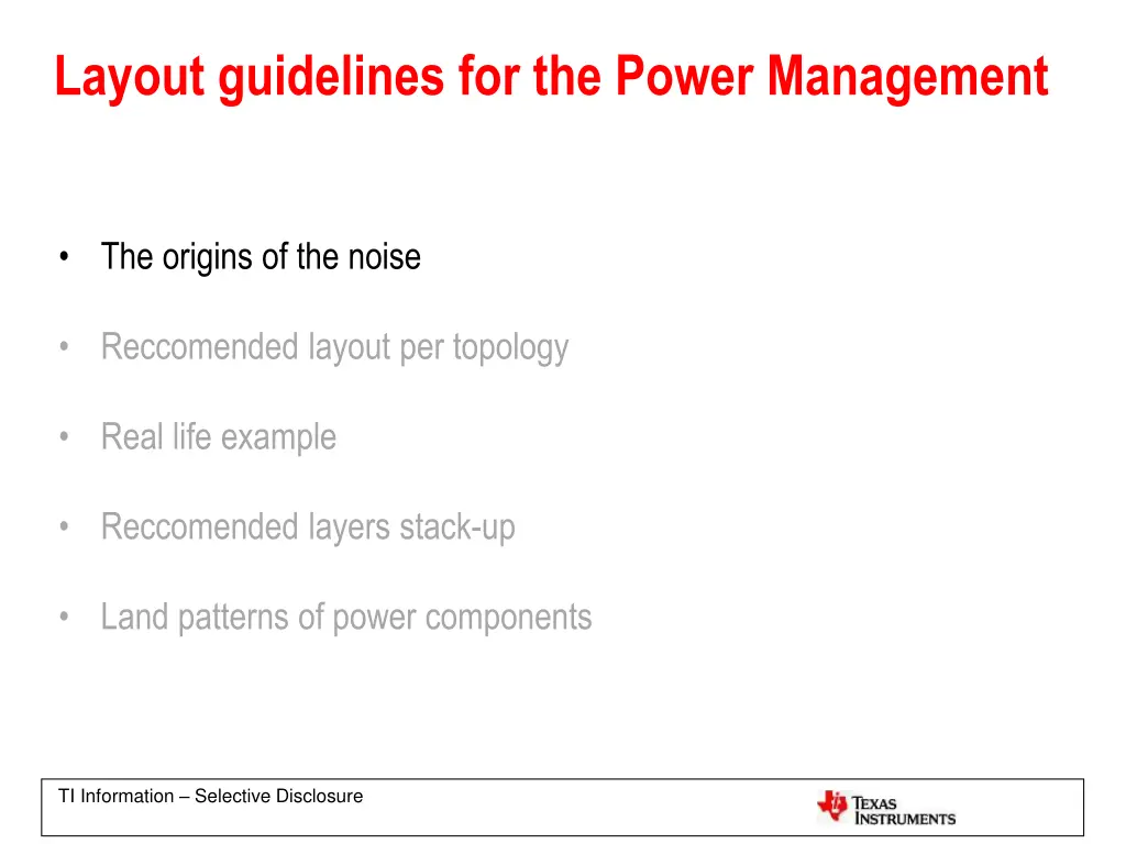 layout guidelines for the power management 1