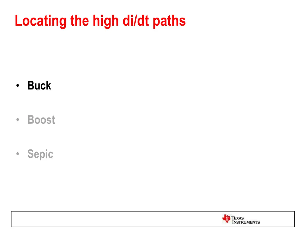 locating the high di dt paths