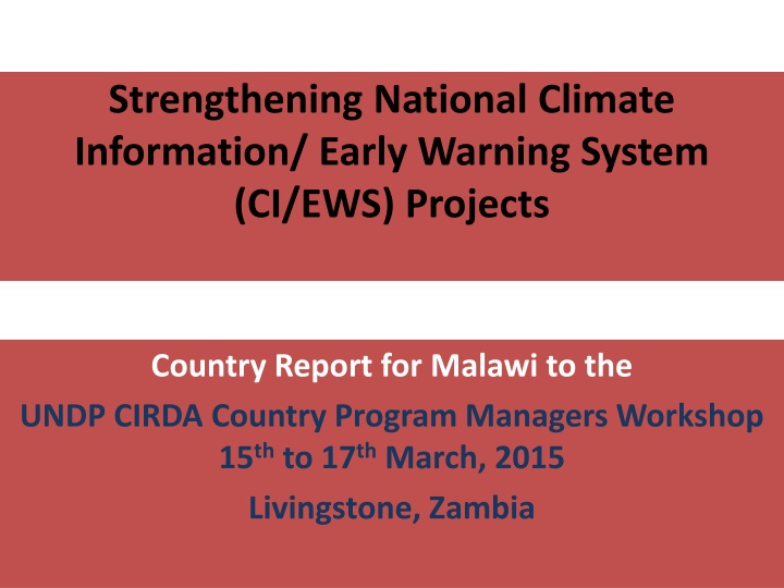 strengthening national climate information early