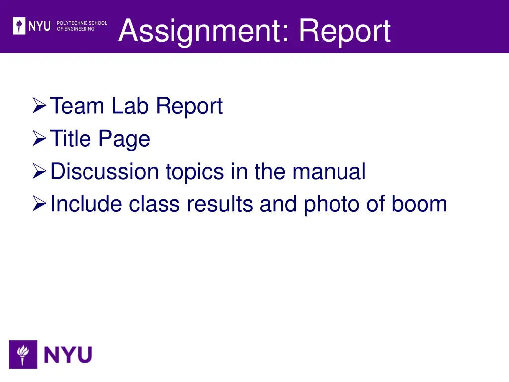 assignment report