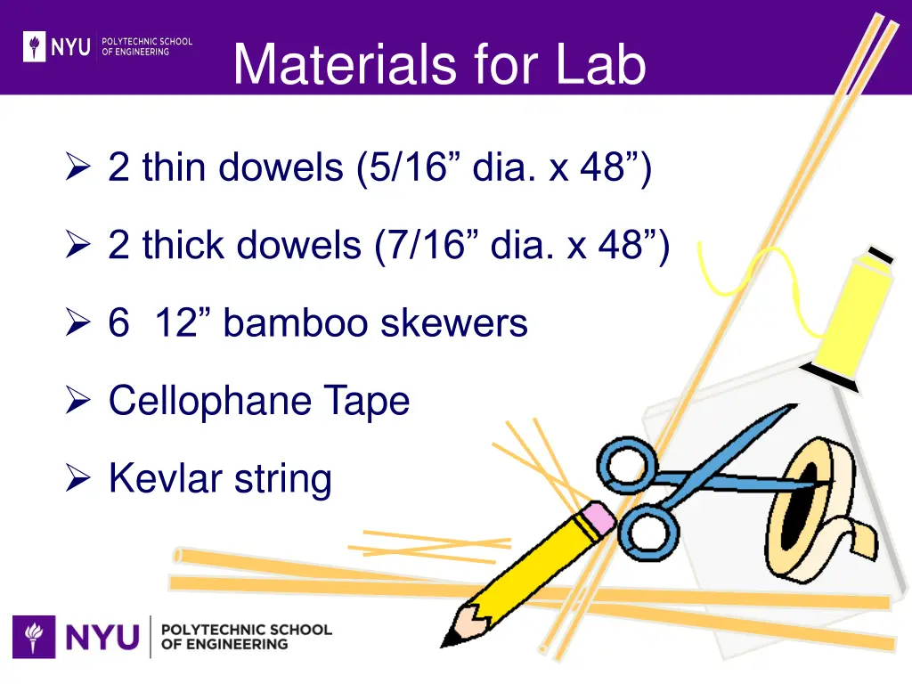 materials for lab