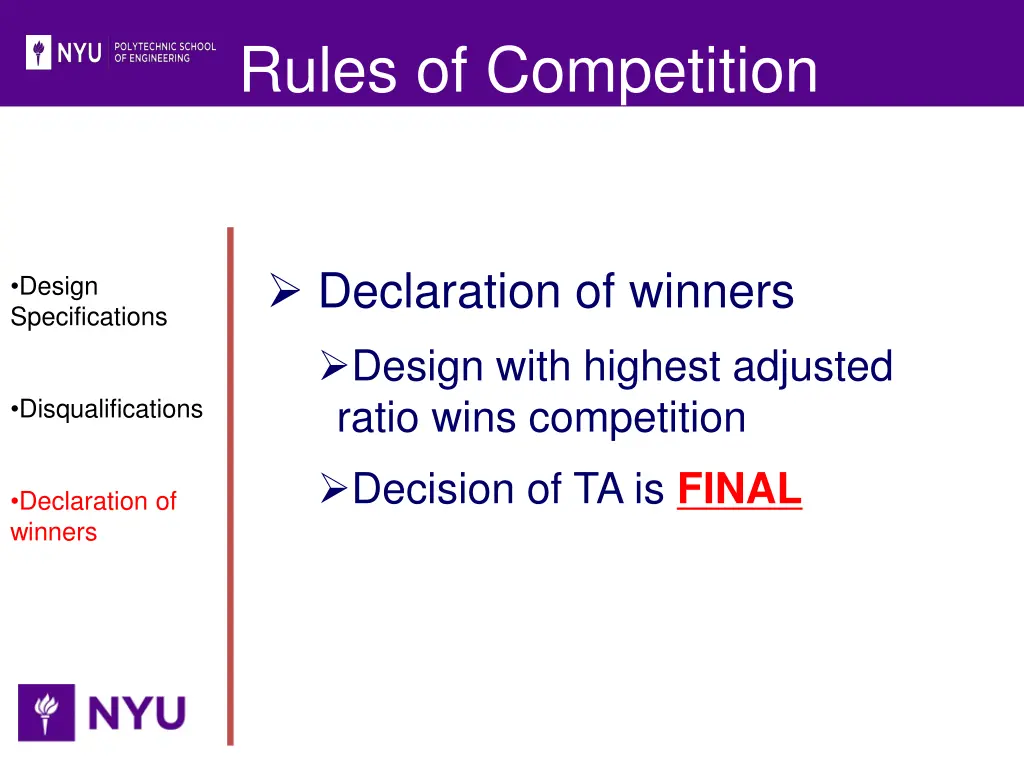 rules of competition 2