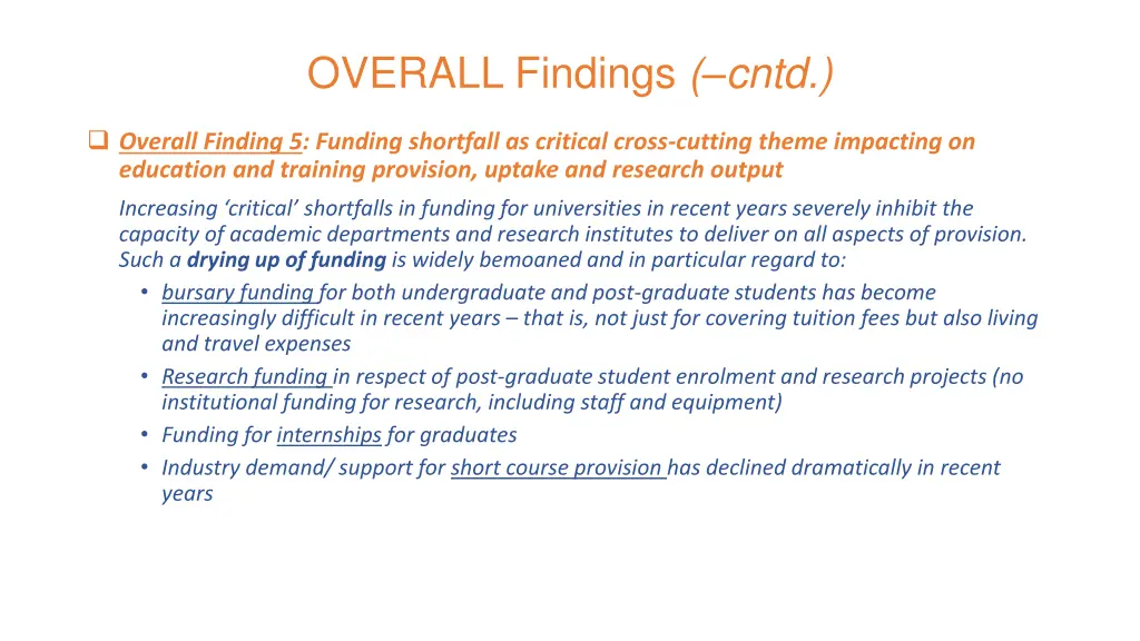 overall findings cntd 1