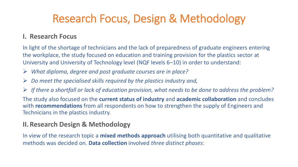 research focus design methodology research focus