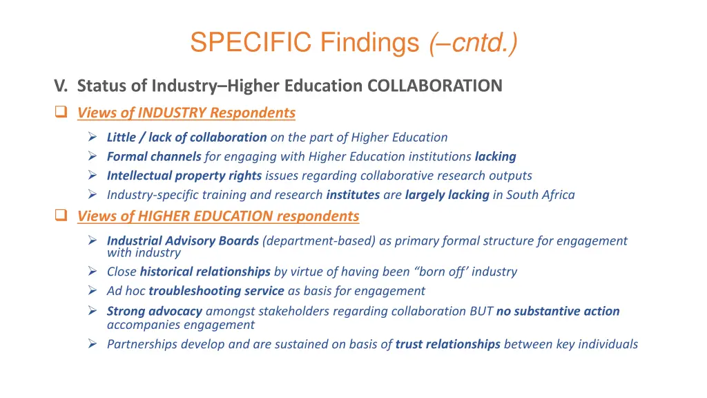 specific findings cntd 2