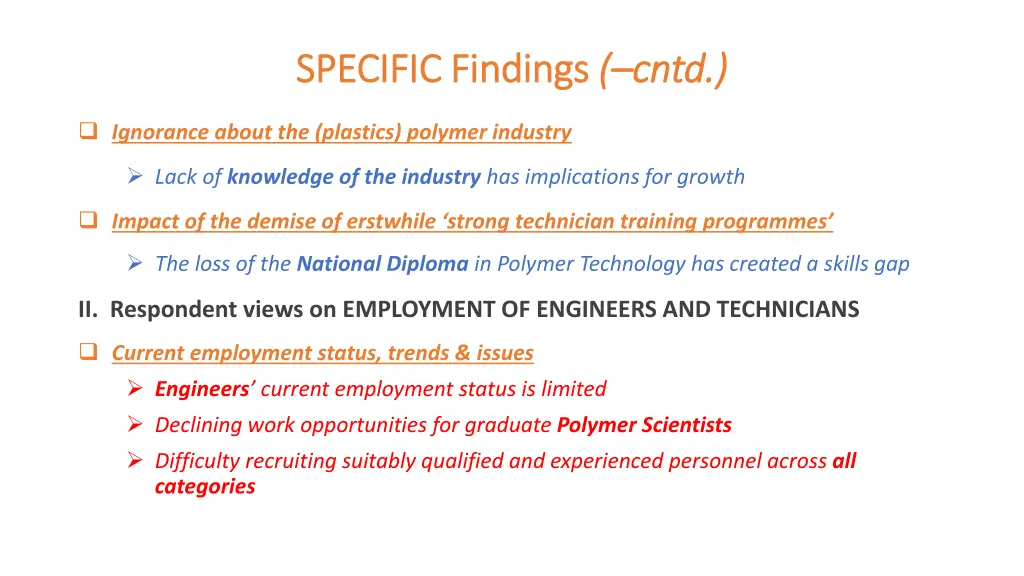 specific findings specific findings cntd