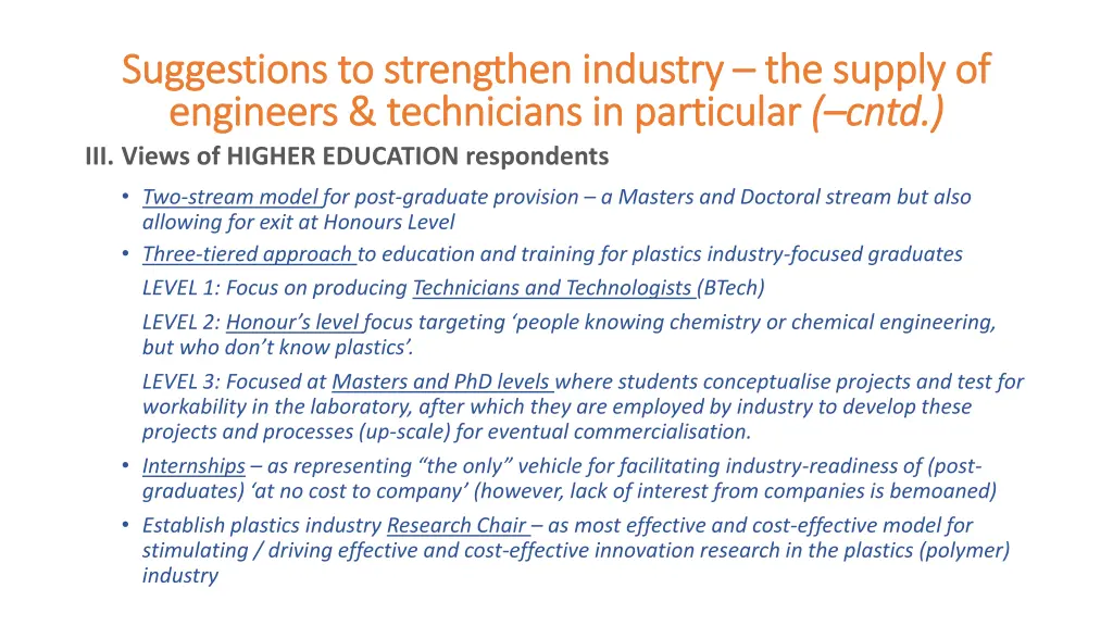 suggestions to strengthen industry suggestions 3