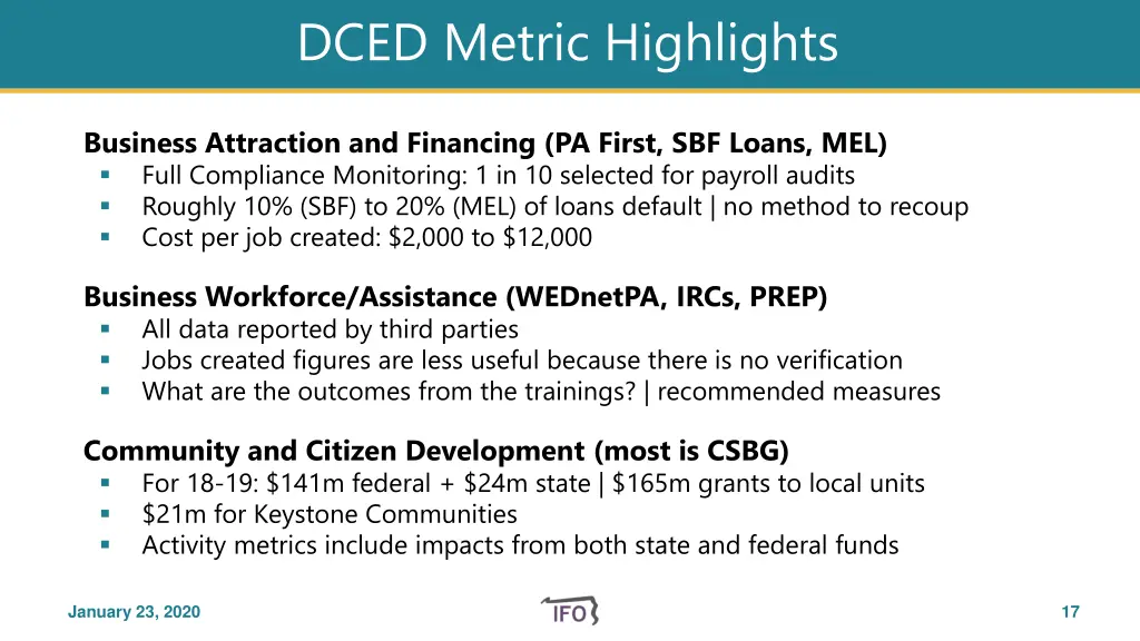 dced metric highlights 1