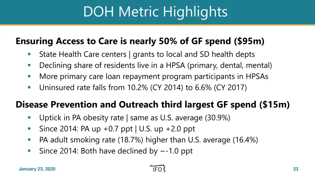 doh metric highlights