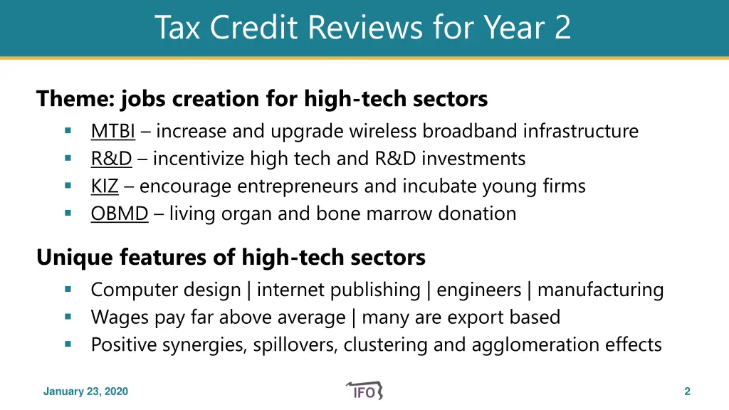 tax credit reviews for year 2