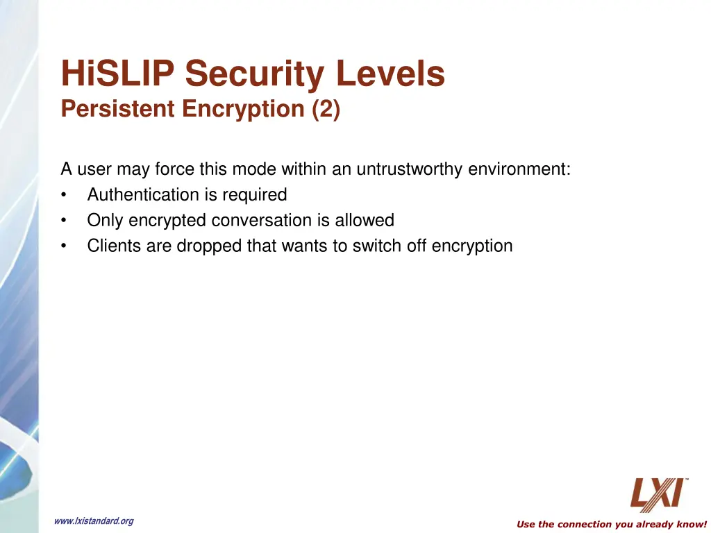 hislip security levels persistent encryption 2