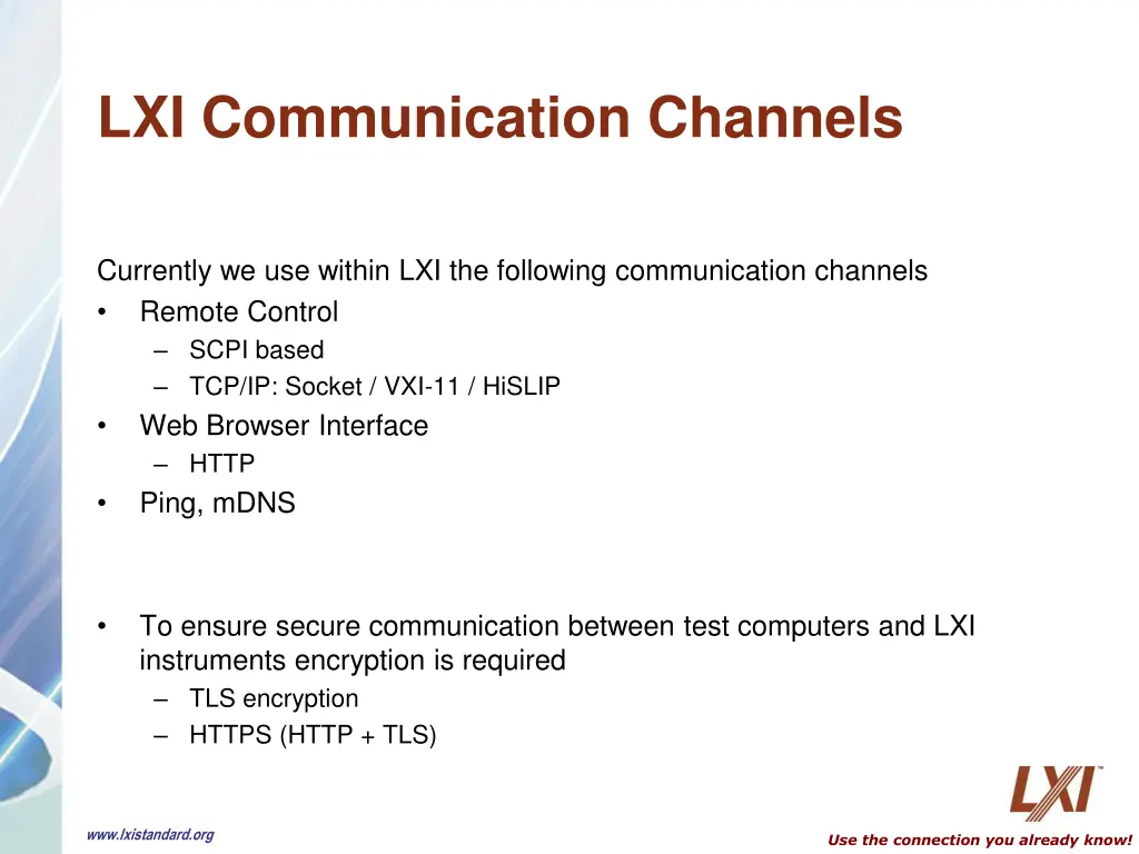 lxi communication channels