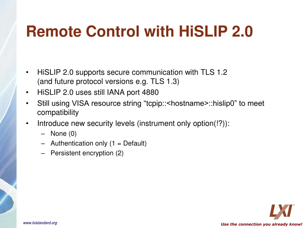 remote control with hislip 2 0