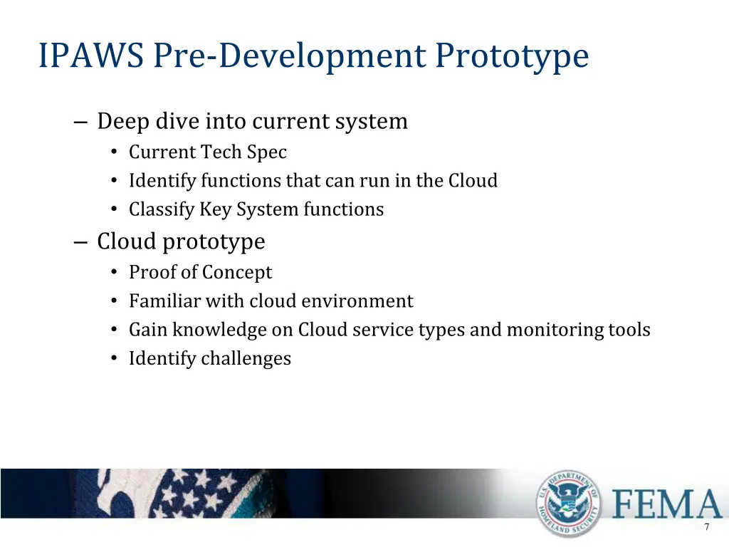 ipaws pre development prototype