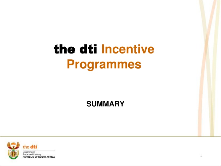 the dti the dti incentive programmes