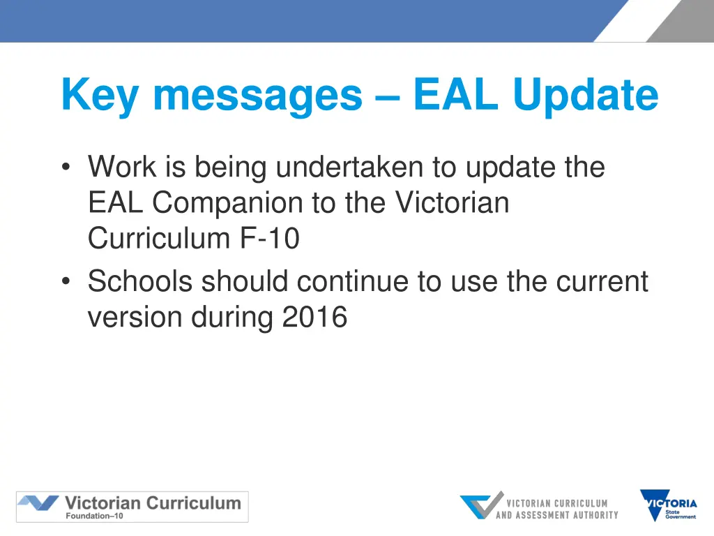 key messages eal update