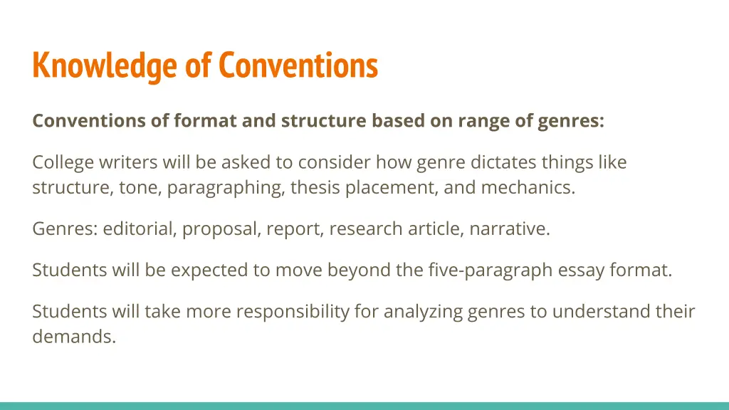 knowledge of conventions 1