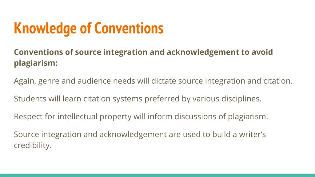 knowledge of conventions 3