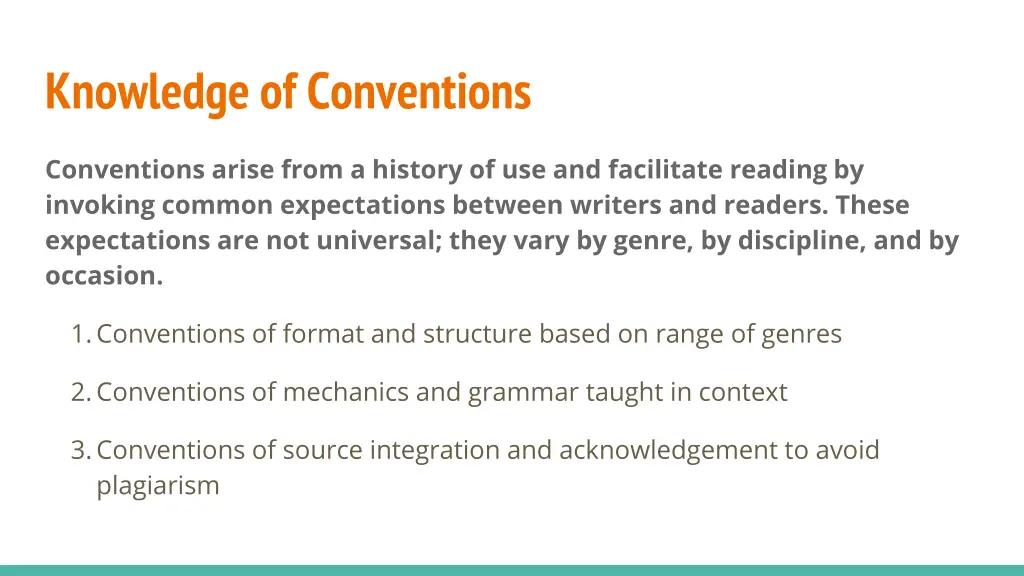 knowledge of conventions