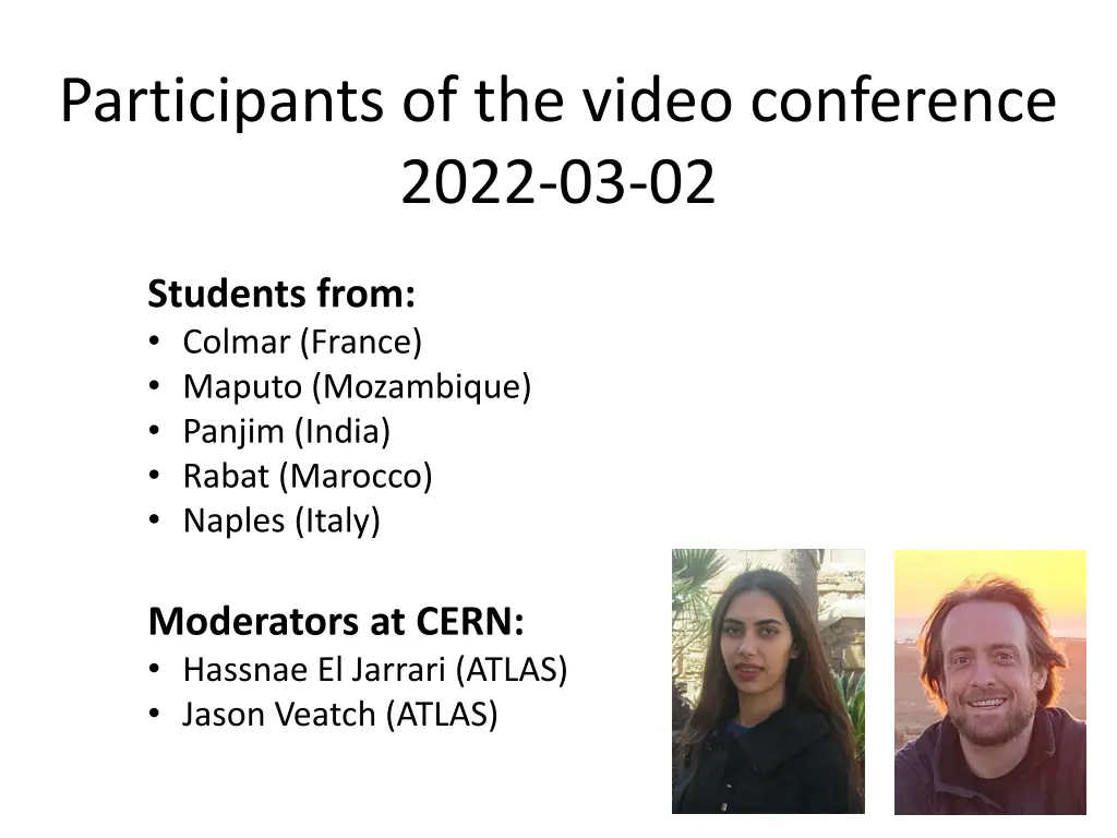 participants of the video conference 2022 03 02