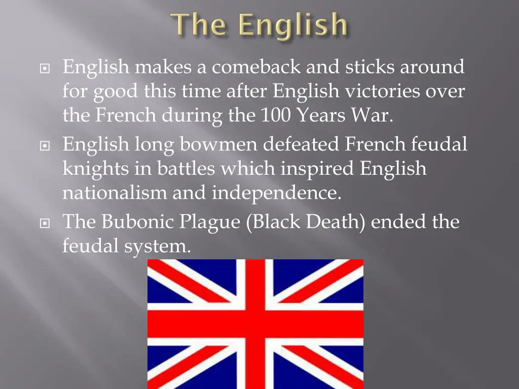 english makes a comeback and sticks around