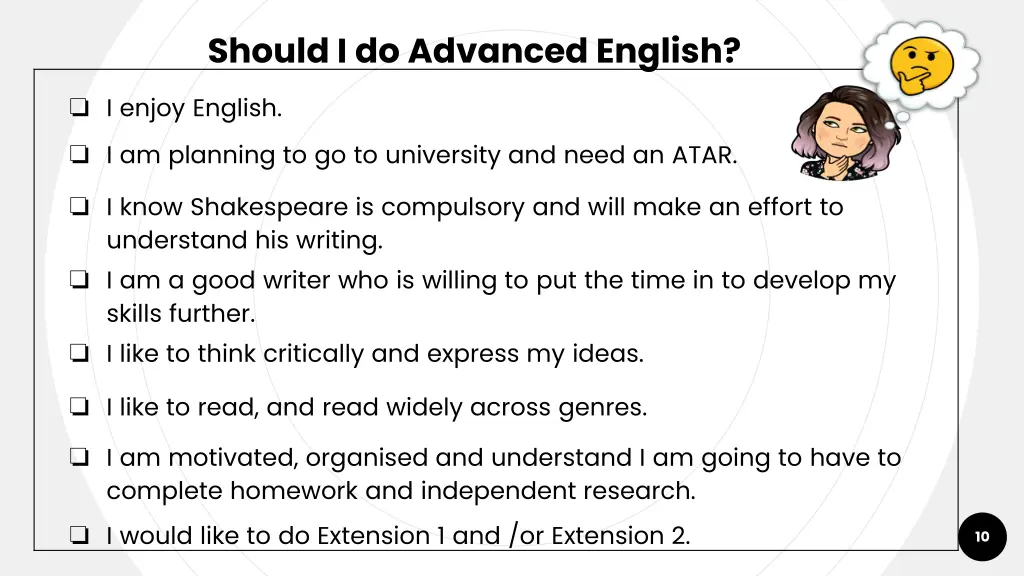 should i do advanced english