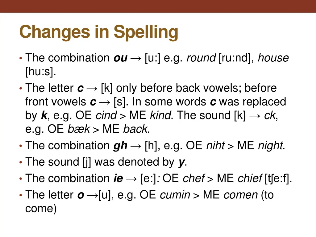 changes in spelling 1