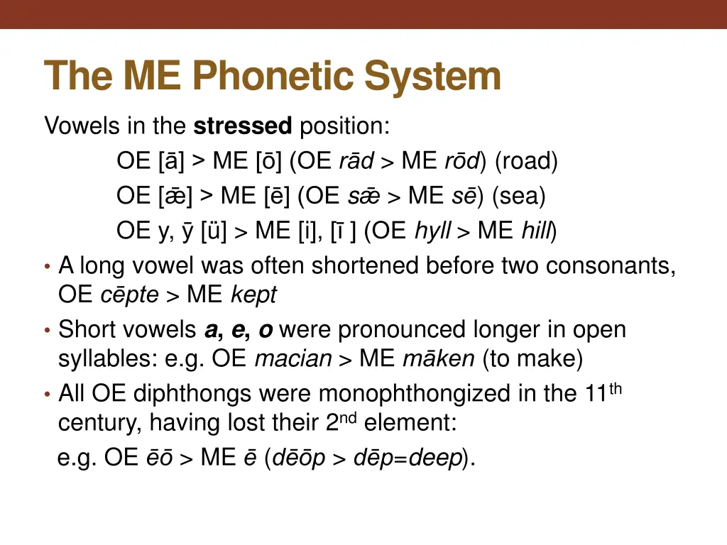 the me phonetic system vowels in the stressed