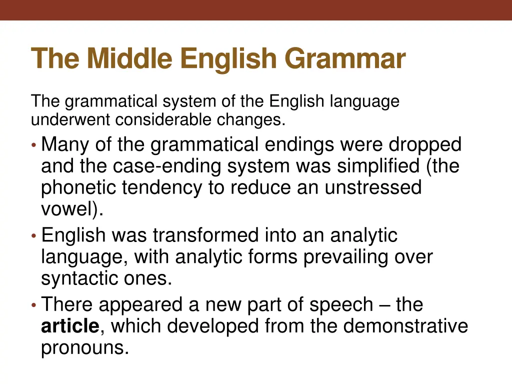 the middle english grammar