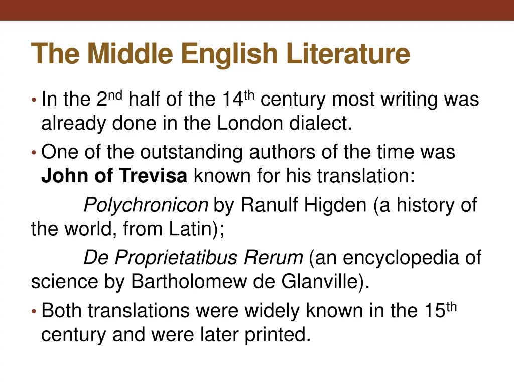 the middle english literature 1