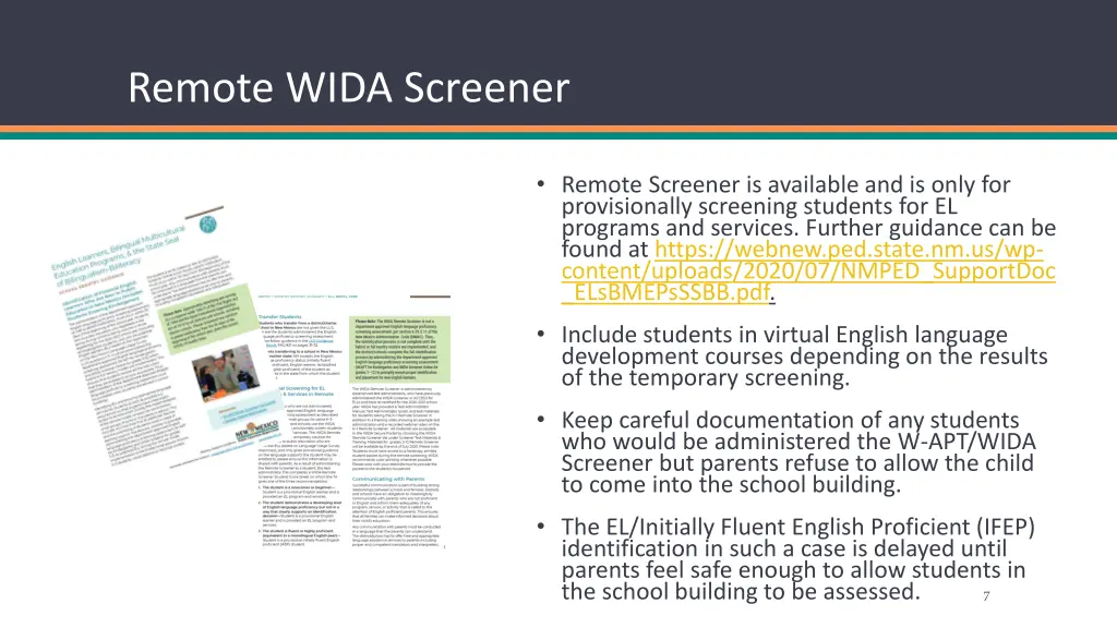 remote wida screener