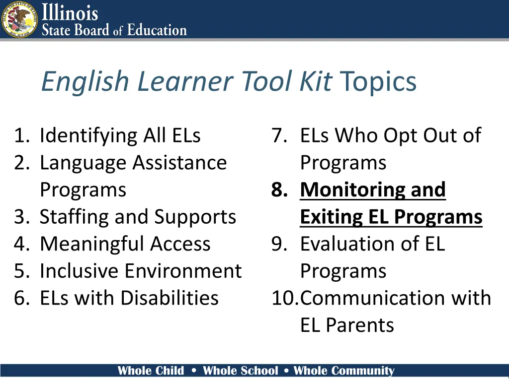 english learner tool kit topics