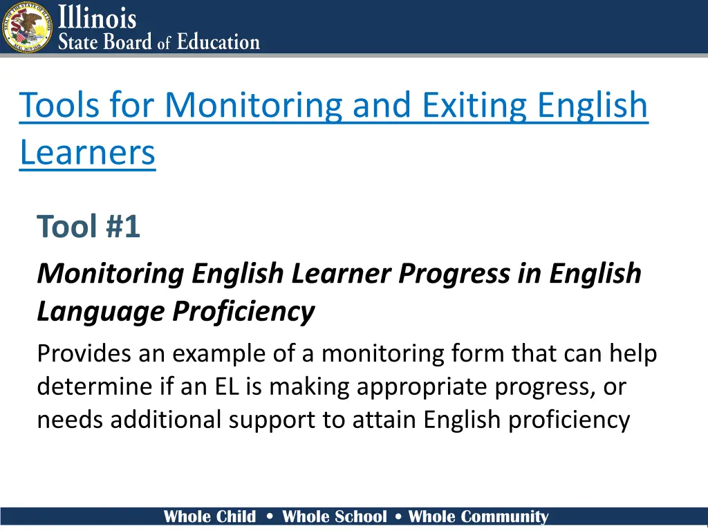 tools for monitoring and exiting english learners