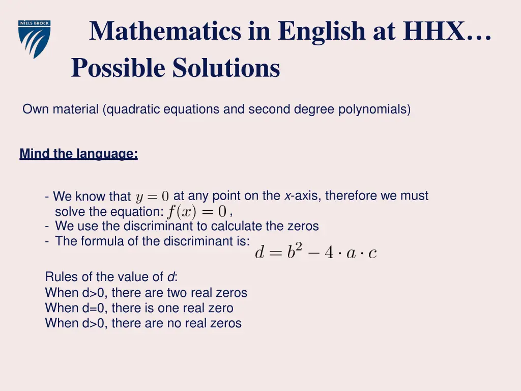 mathematics in english at hhx possible solutions 8