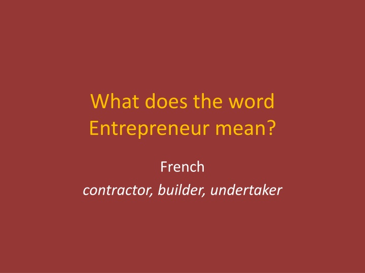 what does the word entrepreneur mean