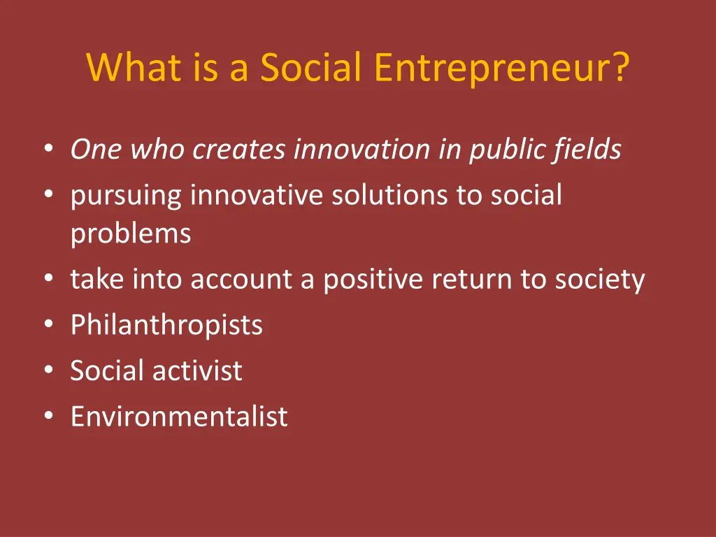 what is a social entrepreneur