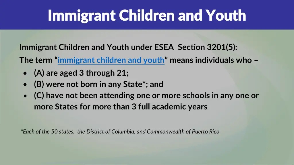 immigrant children and youth immigrant children