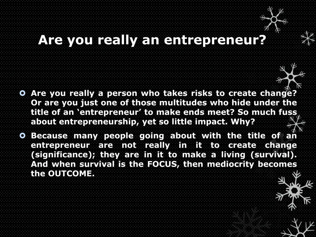 are you really an entrepreneur