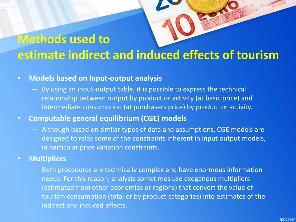 methods used to estimate indirect and induced