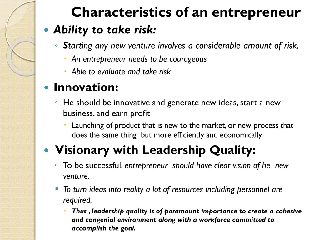 characteristics of an entrepreneur ability