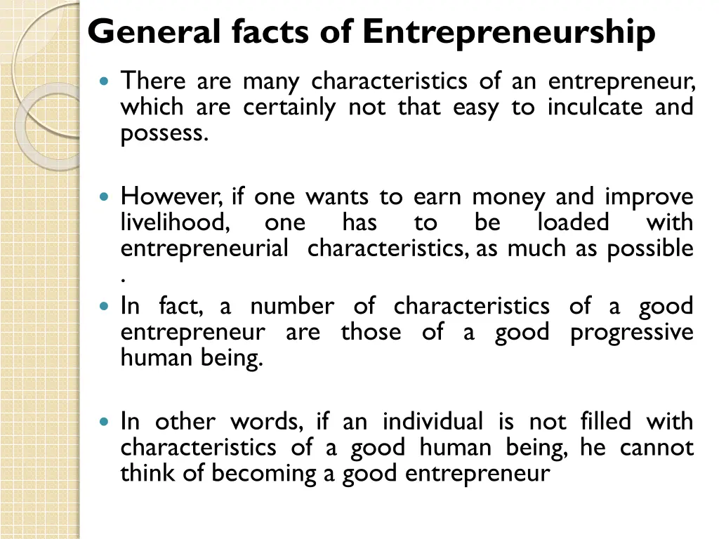 general facts of entrepreneurship