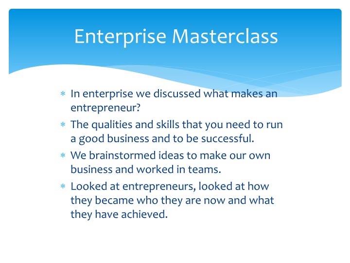 enterprise masterclass